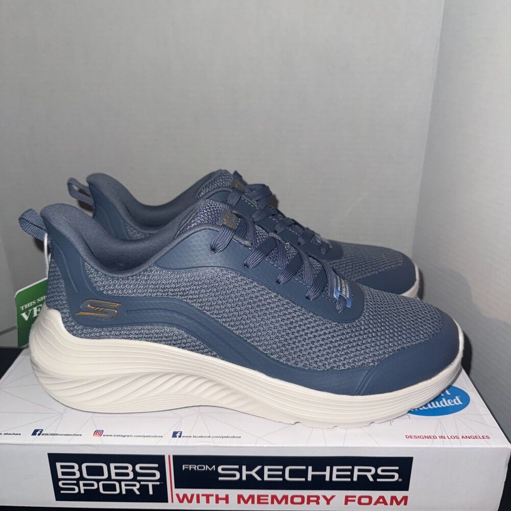 Size 9.5 - SKECHERS BOBS Squad Waves Still Wading - Slate Blue - Womens